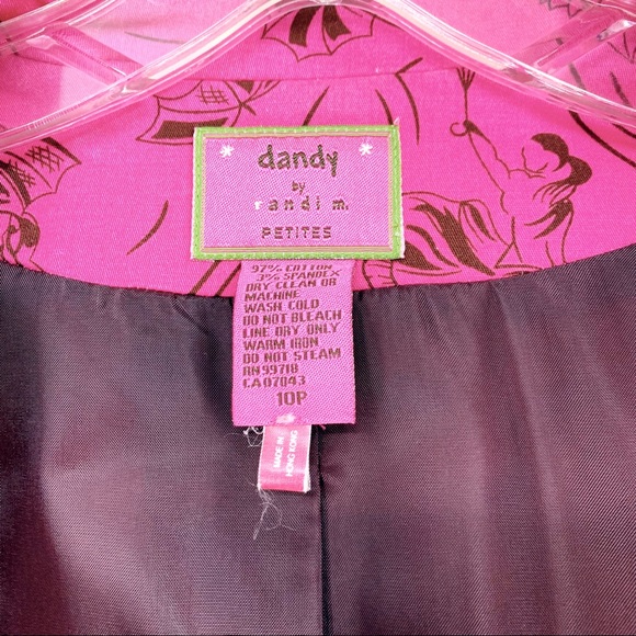 Bright Pink with Black Print Light Jacket - Picture 10 of 15